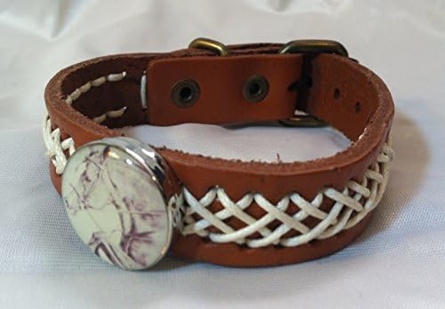 HORSE SNAP BRACELET Leather White Twine Stitching PONY JUMPER! SOME WITH BUBBLES!