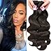 Beauty Forever Indian Body Wave Hair 3 Bundles Hair Extensions 100% Unprocessed Human Virgin Hair Weaves Natural Color 95-100g/pc (12 14 16)