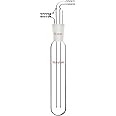 stonylab Glass Vacuum Cold Trap Bubbler with 10mm Serrated Hose, 2250mm Length Below The 24/40 Joint