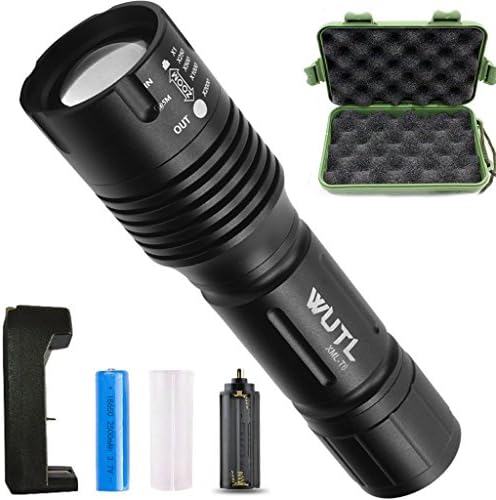 Led Flashlight High Lumens Rechargeable Battery Included Super Bright Tactical Toch Zoomable Adjustable Focus 5 Modes Water Resistant Best for Emergency