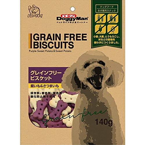 ドギーマンハヤシ グレインフリービスケット 紫いも＆さつまいも 140gの商品画像