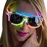Neon Nightlife Rainbow Frame Wayfarer Light Up Glasses