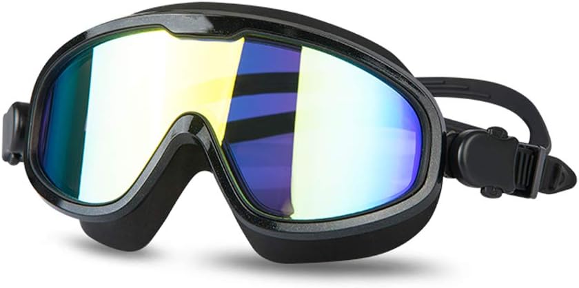 Premium Big Large Frame Swim Goggles, Swimming Goggles Anti Fog No Leaking with UV Protection and Clear Lens Wide-Vision for Men Women Adult Youth with Free Case,Nose Clip and Ear Plugs