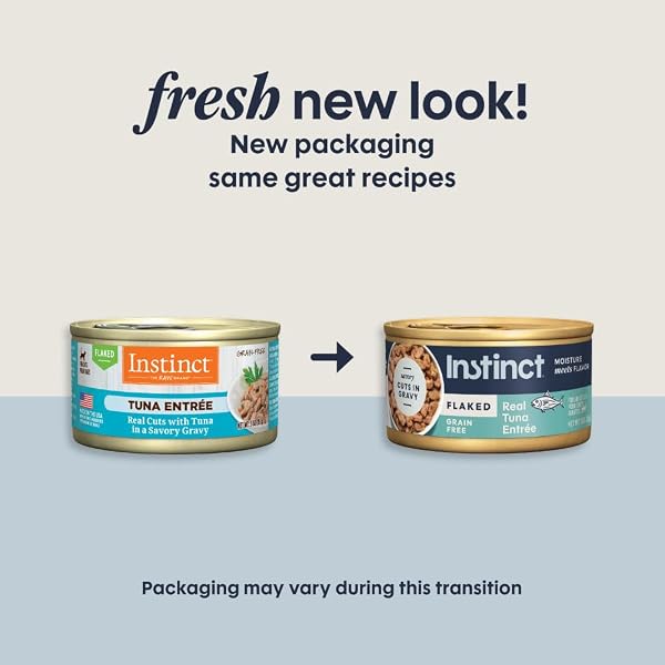 INSTINCT FLAKED ENTREES IN GRAVY, WET CANNED CAT FOOD, GRAIN-FREE – TUNA, 3 OZ. CANS (PACK OF 24)