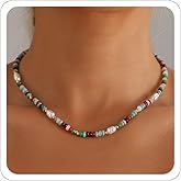Colorful Beaded Choker Necklace for Women Bohemia Necklaces for Women Trendy Pearl Beaded Necklaces Boho Jewelry Accessories