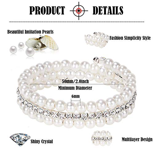 G.C Princess Jewelry Set 24 PCS Artificial Pearl Headbands and Bracelets for Party Favors Girls Costume Jewelry