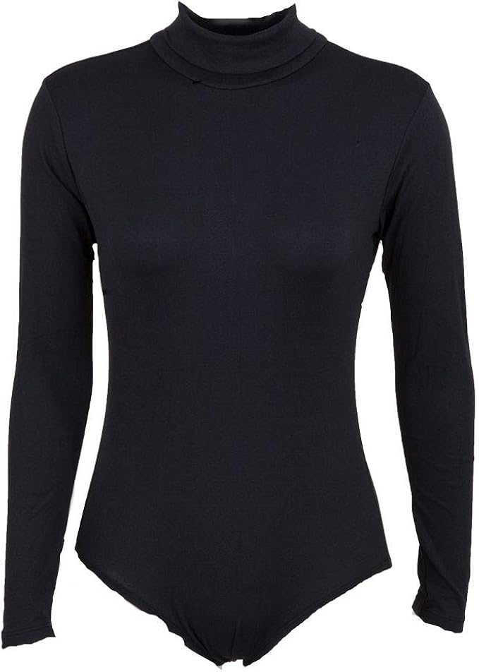 Amazon.com: Turtleneck Bodysuit Black: Clothing