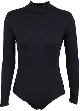 Black roll neck bodysuit Clearance