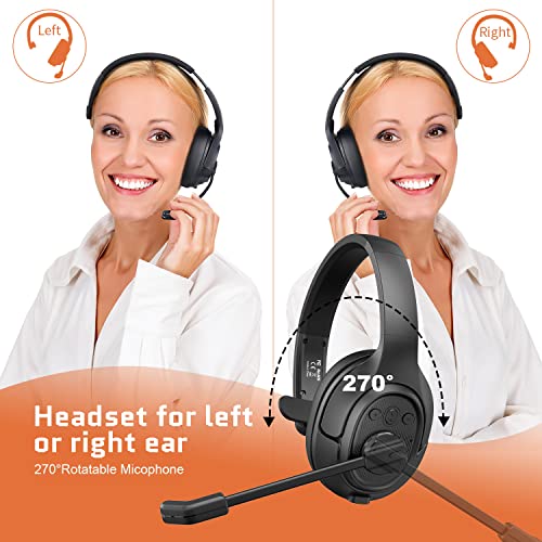 EKSA Noise Cancelling Trucker Bluetooth Headset with Microphone