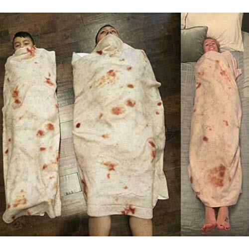 Round Tortilla Throw Blanket for Kids and Adults - 100125cm, Photo-Realistic Tortilla Blanket Tortilla Beach Towel Cozy Blanket Food Creations - Thumbnail 7