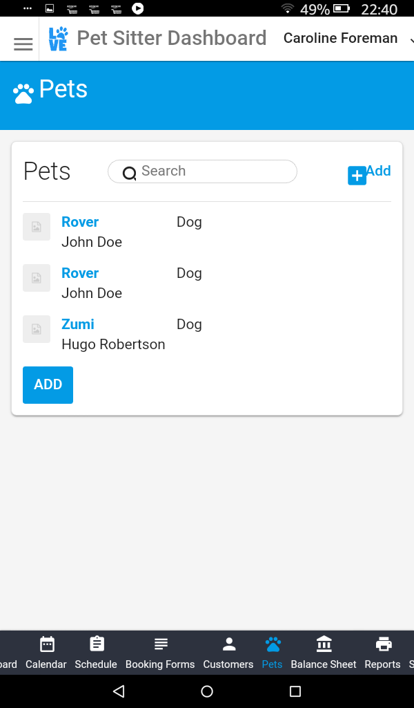 Pet Sitter Dashboard Free Pet Sitter for