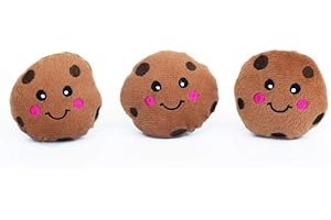 ZippyPaws - Burrows Replacement Miniz Cookies 3-Pack - Plush Refills for Interactive Dog Toys for Boredom - Hide and Seek Dog Toys and Puppy Toys, Colorful Squeaky Dog Toys for Small and Medium Dogs