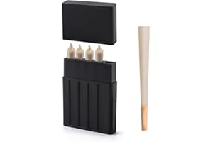 SZBTKBEST 5-Hole King Size Pre-roll Cone Holder Case,Cigarette Case Cigar Holder.for Regular Size Cigarettes & King Size,The Smoke Flask,Smell Proof Container Box (Black)
