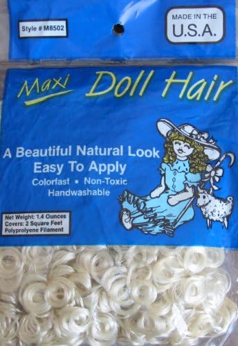 Maxi Craft DOLL HAIR 1.4 Oz. Pack (Covers 2 Sq. Ft.) BLONDE Color (Maxwell USA)