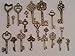 24pc Keys, Antique Bronze, 12 Pair in Assorted Sizes