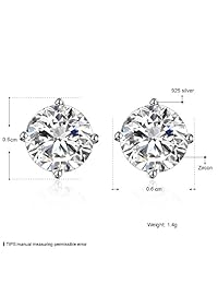 DreamSter - Pendientes de plata de ley con circonita cúbica y forma de corazón con forma de princesa