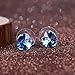 NEEMODA Gifts for Women Blue Crystal Stud Heart Earrings for Girls Fashion Jewelry for Her Birthday Anniversary Valentines Mothers Day
