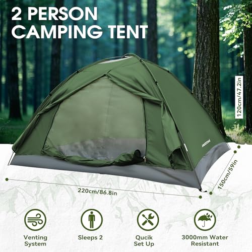 JAICOM 1-4 Person Camping Tent, Ultralight Waterproof Igloo Tents Camping Tent for 3-4 Seasons, Easy to Install, Ideal for Camping, Hiking, Beach, Climbing