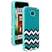 LG L70 Case, LG Optimus L70 Case, Style4U Chevron Design Slim Fit Hybrid Armor Case for LG Optimus L70 with 1 Stylus and 1 HD Clear Screen Protector [Chevron Turquoise]