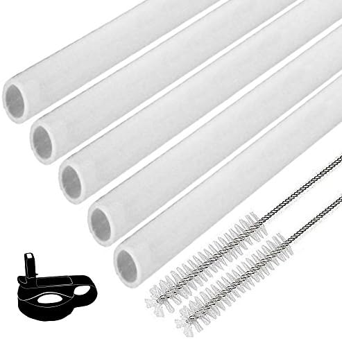 ELEFOCUS 5 Pack Straw Set for Hydro Flask , Reusability Straw Set [2 Extra Nylon Brushes]for Hydro Flask,Camekback,MOCE,Glink or other brand Wide Mouth Straw Lid Sports Straw Cap Lid