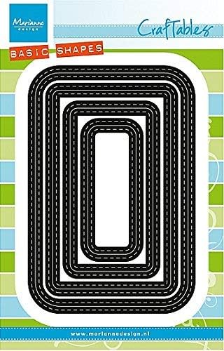 Marianne Design Craftables Basic Shapes Stitch Rectangle Die, Grey, 19 x 12.4 x 0.1 cm
