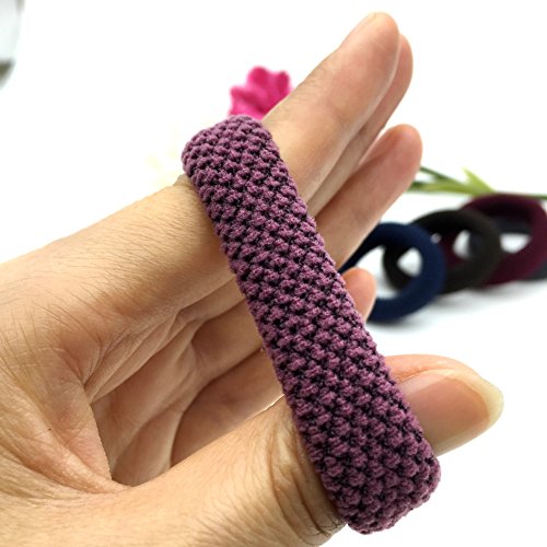 Elastic Hair Bands Ties and Ponytail Holder for Women and Girls, 6 Count Natural Heavy Duty Hair Ties Band for Long Thick Heavy Hairs