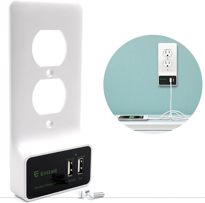 Enstant USB Outlet Wall Plate DIY Cover Plate Replacement