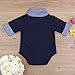 Baby Boy First Birthday Clothes Plaid Stand Collar Long Sleeve Romper Jumpsuit Cake Smash Outfit (Short Sleeve, 12 Months)