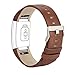 iGK Leather Replacement Bands Compatible for Fitbit Charge 2, Genuine Leather Wristbands Coffee Brown primary