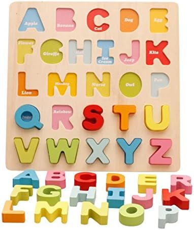 MONTESSORI Alphabet Board Wooden Toys Capital Letter Capitalization Alphabet Early Childhood Cognitive Puzzle Educational Toy Teaching Aids