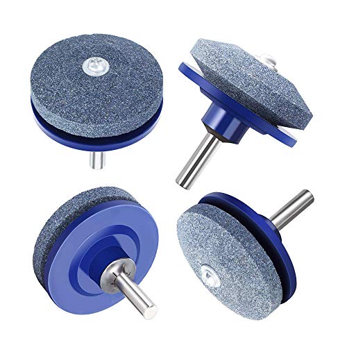 WesGen 2Pcs Lawnmower Blade Sharpener Lawn Mower Sharpener for Power Drill Hand Drill (1.97 inch Diameter)