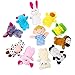 OPount 16 Pcs Soft Plush Animal Finger Puppets Set Including 10 Pcs Animal + 6 Pcs People Family Members Educational Toys