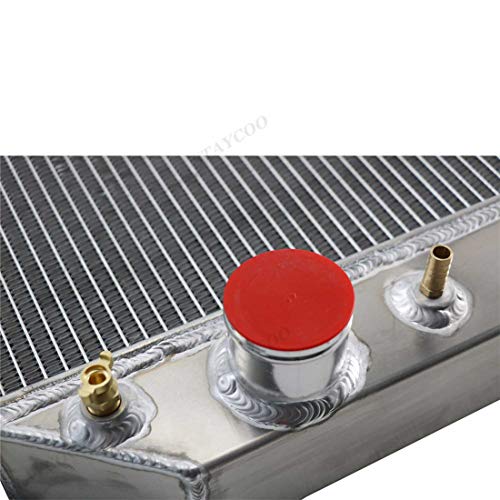 STAYCOO 52MM 3 Row Core Aluminum Radiator +2X12" Fan W/Shroud for Ford F100 F150 F250 F350 Bronco Pickup 1966-1979