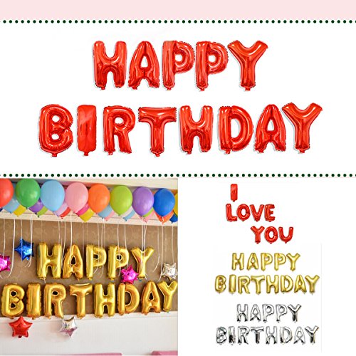 Mochiglory I LOVE YOU/ Happy Birthday Aluminum Foil Membrane Balloon Party Wall Decoration - Thumbnail 4