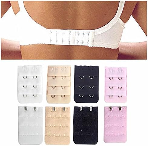 GOOTRADES 8 Pieces Bra Extender Bra Extension Strap, 3 Rows 2 Hooks, 4 Colors