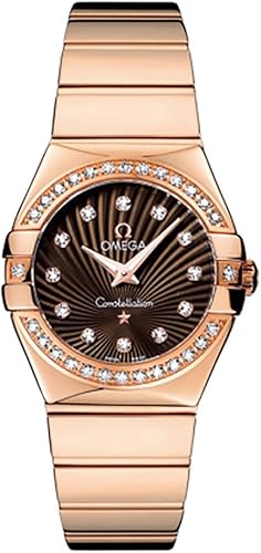 Omega Constellation Brown Dial 18k Rose Gold Luxury Watch 123.55.27.60.63.002