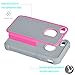 Tekcoo Compatible for iPhone 5S Case/iPhone SE Case/iPhone 5 Case, [Tmajor Series] [Rose/Grey] Shock Absorbing Hybrid Defender Rugged Cover Skin Shell Hard Plastic Outer & Rubber Silicone Inner