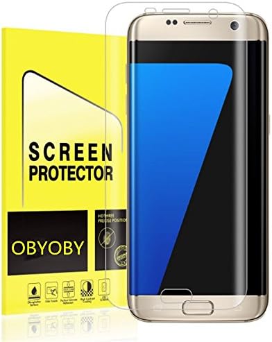 OBYOBY Galaxy S7 Screen Protector [Full 3D Coverage] PET Film Curved Edge to Edge [Anti-Bubble] [HD Ultra Clear] Screen Protector for Samsung Galaxy S7 [2-Pack]