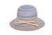 LRKC Classic Multi-Colored Roll-Able Straw Sunhat for Women Blue
