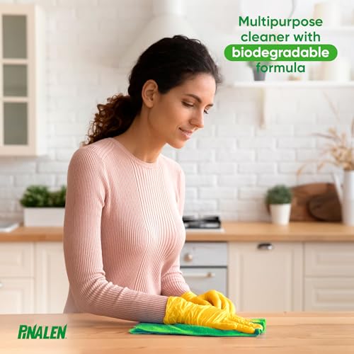 PINALEN 2X MAX AROMAS CONCENTRATED MULTIPURPOSE CLEANER – LEMON LIFT SCENT – 28 FL OZ – ALL PURPOSE CLEANER FOR KITCHEN, BATHROOM, FLOORS & OUTDOORS