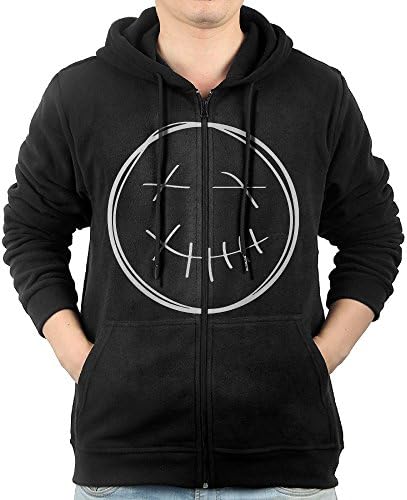 Blingerstore Casual Mens Smile Face Travi$ Scott Full-Zip Sweatshirt Hoodie Jacket X-Large