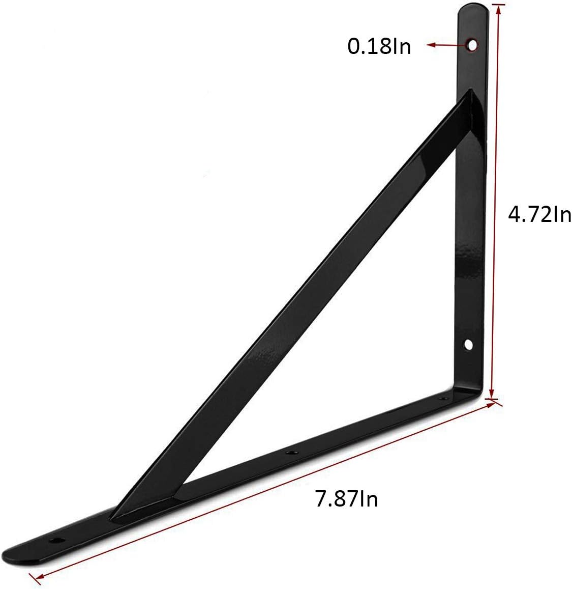 ORIGA 6 Pack 8" shelf brackets, Heavy Duty Black Floating Shelve Triangle Shelf Brackets 90 Degree Shelf Supporter Right Angle Wall Mount Bracket: Home Improvement
