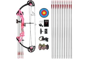 PANDARUS Compound Bow Archery for Youth and Beginner, Right Handed,19”-28” Draw Length,15-29 Lbs Draw Weight, 260 fps