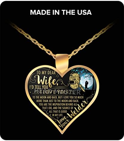 Wife gifts pendant necklace - To my Dear wife I'd tell you I Love You - Wedding anniversary gifts, welder gifts, Birthday gifts, husband gifts