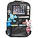 Eco Leather Car Backseat Organizer - Kick Mat - Car Back Seat Organizer for Kids - iPad Tablet Holder - Car Toy Storage for Baby - Black Kick Mats - Seat Protector for Infant - Behind the Seat Cover