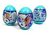 3 Disney Frozen Surprise Eggs with Toy Surprise, Sticker, and Cookie