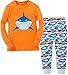 Slenily Little Boys Shark Cotton Sleep Pajama Cartoon Set 2 Piece T-Shirt & Pants Size 6T - 6years, Orange