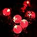 Qedertek Solar String Lights Outdoor,Bubble Globe Solar Lights 20foot 30 LED String Light Crystal Ball Lighting for Fairy Garden, Patio, Wedding, Party and Holiday Decorations(Red)