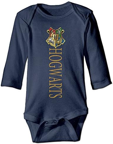 PGiG Baby's Harry Potter Hogwarts Hanging Bodysuit Romper Playsuit Outfits Clothes Climbing Clothes Long Sleeve Navy