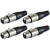 GLS Audio XLR Female Plugs Connectors XLR-F Plug - 4 Pack